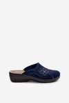 Kapcie Damskie Z Wyszywanym Motylem Inblu LY000119 Granatowe