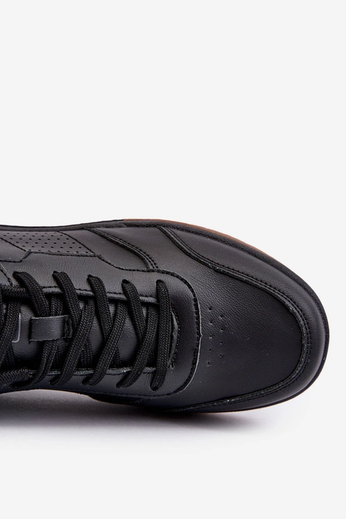 Sneakersy Męskie Z Eko Skóry Czarne Radikalle