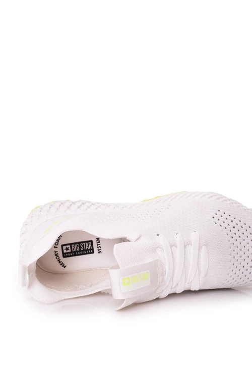 Męskie Sportowe Buty Memory Foam Big Star FF174235 Biało-Limonkowe