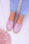 Brokatowe Espadryle Lu Boo Różowe
