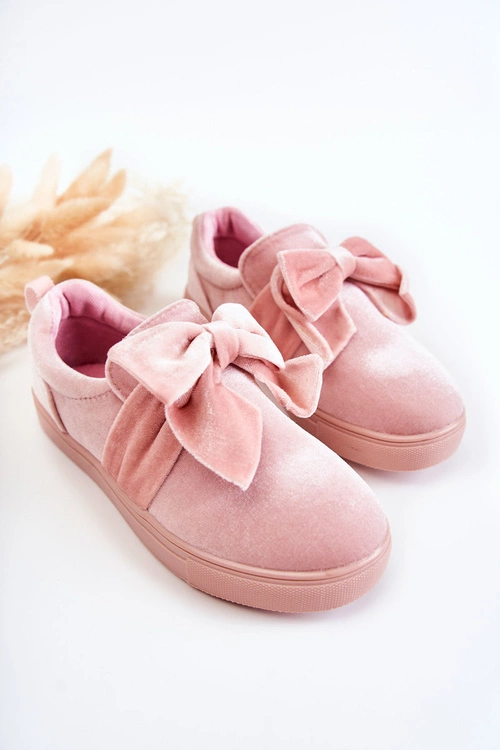 Dziecięce Trampki Slip-On Z Kokardą Różowe Timma