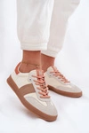 Skórzane Zamszowe Sneakersy Damskie Big Star TT274725 Beżowe