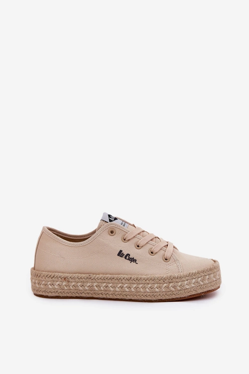 Trampki Damskie Z Plecionką Lee Cooper LCW-25-44-3215 Beżowe
