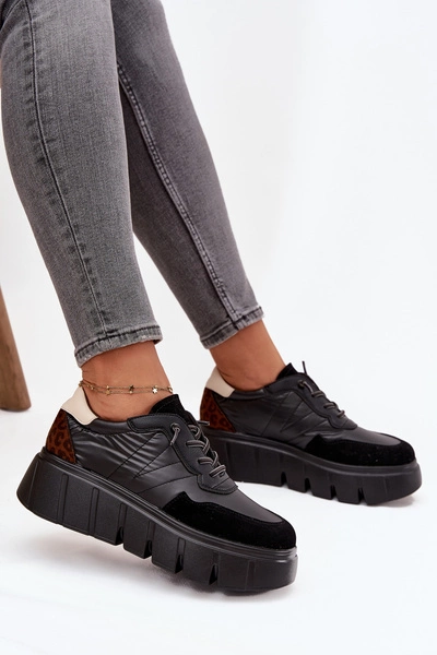 Buty Sportowe Sneakersy Damskie Na Platformie Vinceza 58565 Czarne