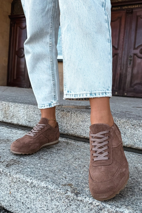 Sneakersy Barefoot Z Naturalnego Zamszu Zazoo N1422 Brązowe
