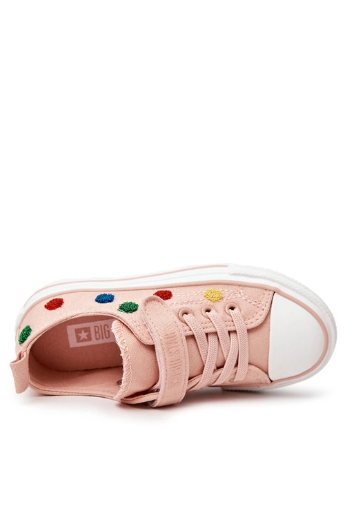 Dziecięce Trampki Na Rzep BIG STAR JJ374054 Różowe
