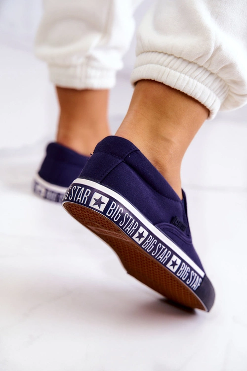 Damskie Tenisówki Slip-on Big Star HH274011 Granatowe