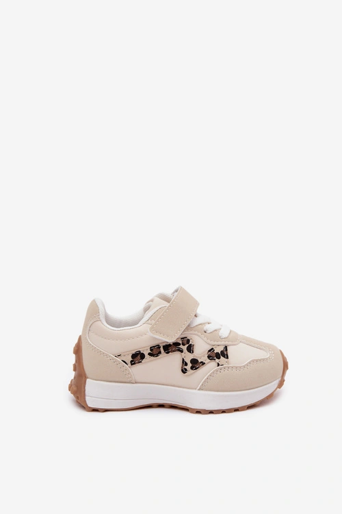 Sneakersy Buty Sportowe Dziecięce Na Rzep Panterka Beżowe Cosima