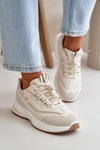 Buty Sportowe Sneakersy Eko Skórzane Beżowe Verilisse