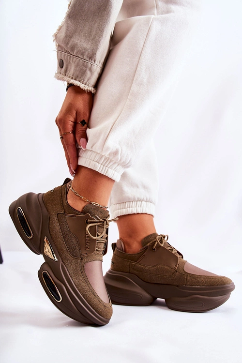 Damskie Sneakersy Sportowe Buty Khaki New Horizon