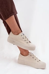Trampki Damskie Na Platformie LEE ISLA C WOMEN LOW 50253001.35E Beżowe
