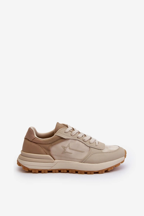 Męskie Sneakersy Big Star NN174067 Memory Foam System Beżowe