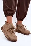 Ocieplane Botki Z Naturalnej Skóry Lee Cooper LCJ-26-19-4603 Khaki