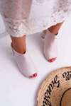 Sandały Damskie Na Słupku Z Cholewką Peep Toe Beżowe Esta