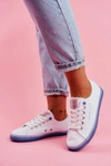 Trampki Damskie Cross Jeans Biało Niebieskie FF2R4077C