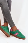 Zamszowe Sneakersy Damskie Vinceza 79576 Zielone