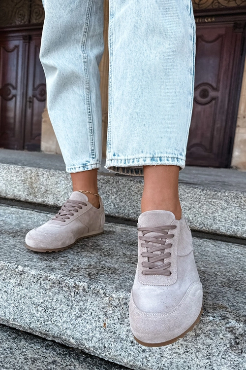 Sneakersy Barefoot Z Naturalnego Zamszu Zazoo N1422 Beżowe