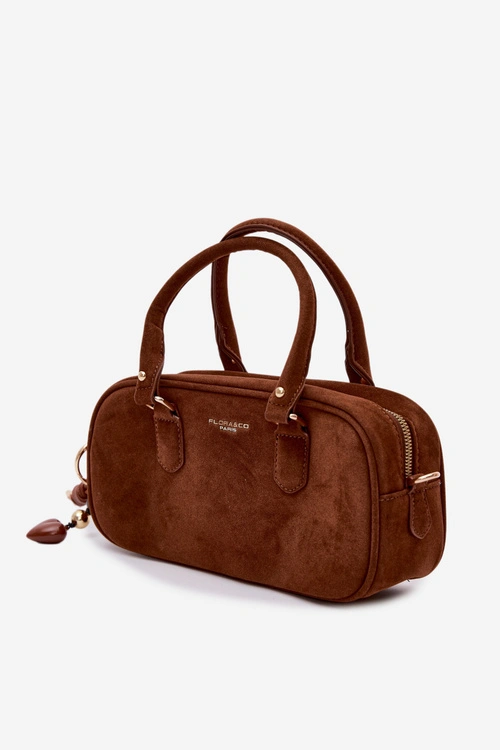 Flora&Co Torebka Typu Kuferek Mała Zamszowa Camel Annelle