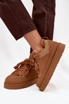 Sneakersy Damskie Ocieplane Futerkiem Camel Cyrissa