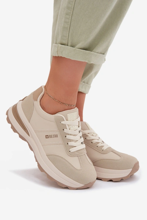 Sneakersy Buty Sportowe Damskie Big Star TT274876 HI-POLY SYSTEM Beżowe