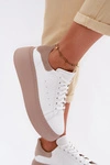 Skórzane Sneakersy Damskie Na Platformie Zazoo N408S2 Białe