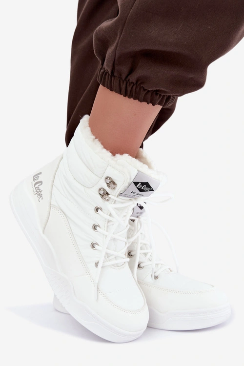 Sznurowane Śniegowce Trapery Lee Cooper LCJ-44-4563 Białe