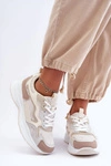 Damskie Buty Sportowe Sneakersy Na Platformie Beżowe Lomare