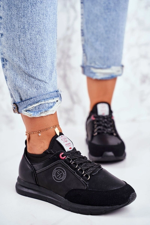 Sportowe Damskie Buty Sneakersy Cross Jeans Czarne GG2R4046C