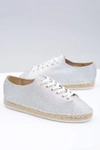 Lu Boo | Srebrne Brokatowe Lniane Espadryle Fairy