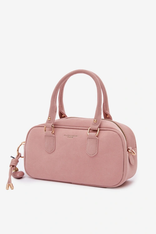 Flora&Co Torebka Typu Kuferek Mała Zamszowa Różowa Annelle