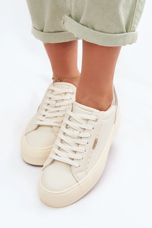 Sneakersy Na Platformie Big Star TT274806 Beżowe