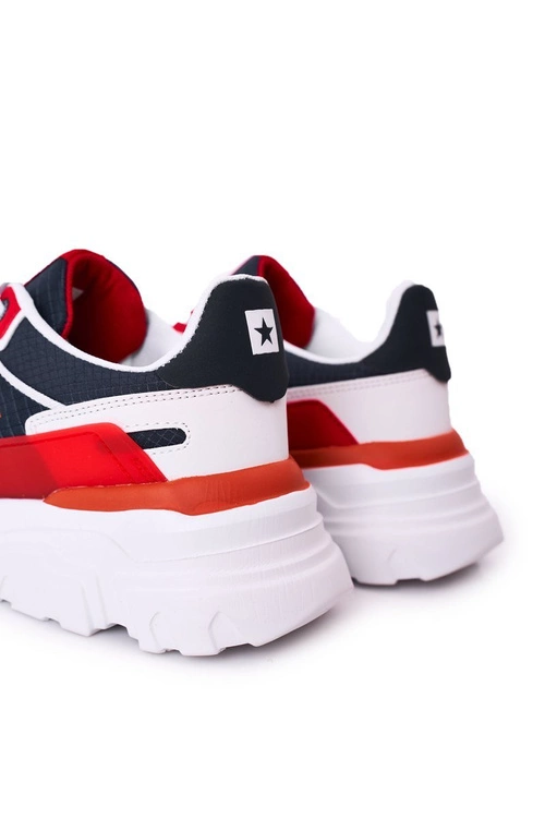 Męskie Sportowe Buty Memory Foam Big Star HH174207 Granatowo-Białe