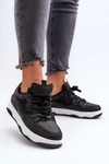 Sneakersy Damskie Na Platformie Czarne Etnaria