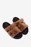 Kapcie Klapki Z Futerkiem Camel Nalisette