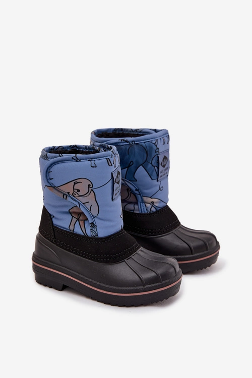 Śniegowce Dziecięce Na Rzep Lee Cooper LCJ-25-10-3774 Niebieskie