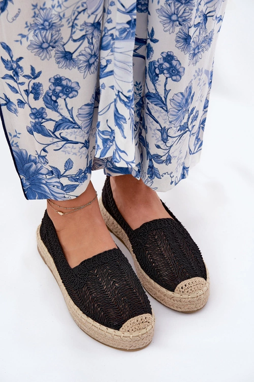 Espadryle Damskie Na Platformie Vinceza 17392 Czarne