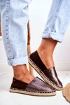 Espadryle Damskie Pleciona Podeszwa Brązowe Big Star DD274A146