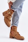 Lu Boo Zamszowe Botki Z Wycięciami Camel Rock Girl