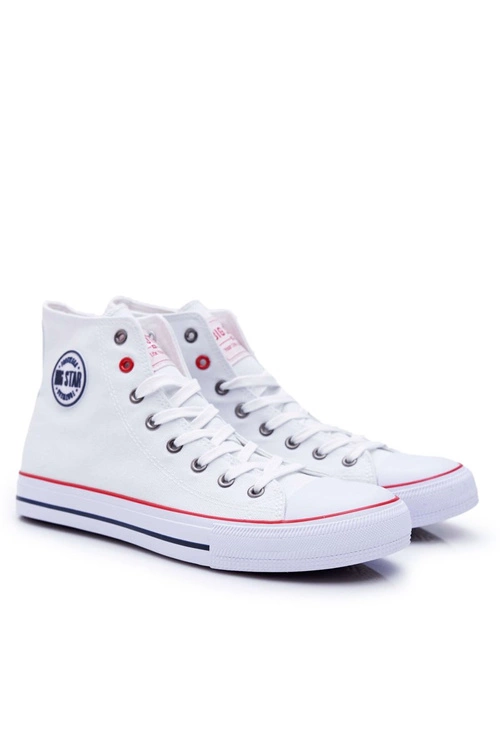 Big Star Wysokie Męskie Białe Trampki T174106