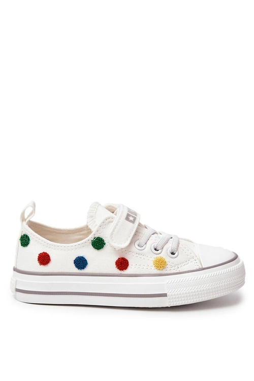 Dziecięce Trampki Na Rzep BIG STAR JJ374053 Białe