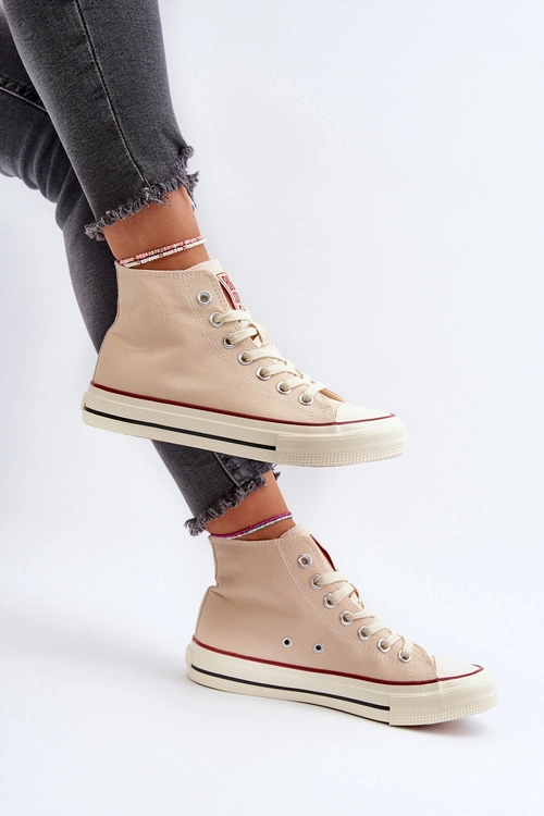 Trampki Damskie Wysokie Big Star NN274278 Beżowe