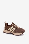 Zamszowe Sneakersy Damskie Na Platformie Vinceza 41521 Brązowe