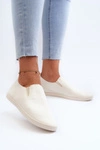 Damskie Tenisówki Trampki Slip-On Beżowe Lovinia