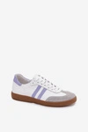 Zazoo N1068 Skórzane Niskie Sneakersy Damskie Biało-Niebieskie