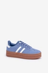 Sneakersy Damskie Na Platformie Niebieskie Egelia