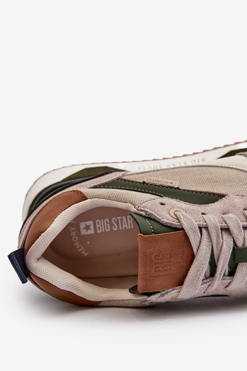 Sneakersy Męskie Memory Foam System Big Star NN174349 Beżowe