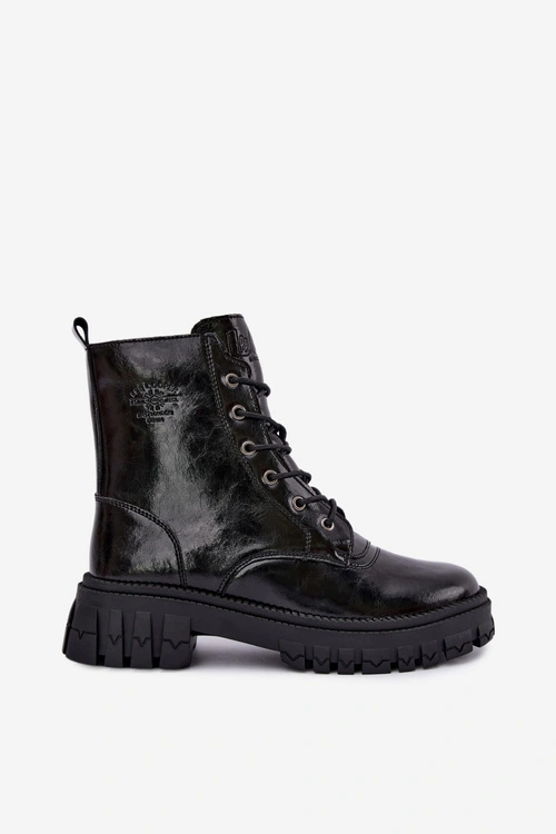 Skórzane Ocieplane Botki Workery Lee Cooper LCJ-26-16-4696 Czarne