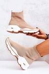Buty Sportowe Wysoka Skarpeta Beżowe Bailee