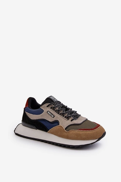 Sneakersy Męskie Big Star NN174320 Memory Foam System Beżowo-Niebieskie