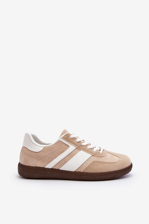 Damskie Niskie Sneakersy Buty Sportowe Beżowe Eudiopis